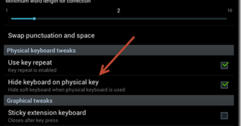 Скрыть экранную клавиатуру Android при использовании внешней клавиатуры