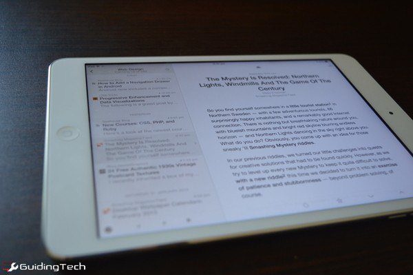 Как улучшить качество чтения в iOS Reeder 2