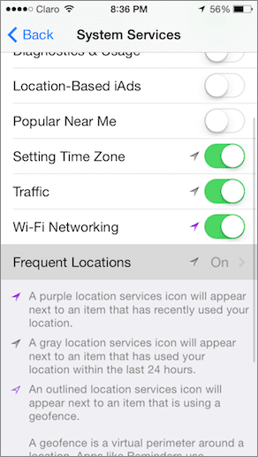 Как просматривать, управлять и очищать данные о местоположении на iOS 7