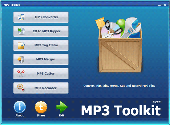MP3 Toolkit — это универсальное музыкальное программное обеспечение MP3 для ПК с Windows.