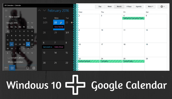 Как интегрировать Календарь Google в приложение календаря Windows 10