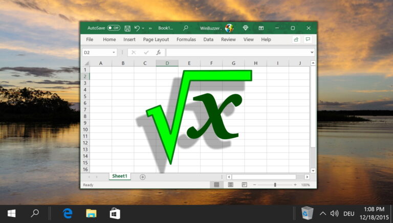 Как извлечь квадратный корень в Excel с помощью трех разных формул