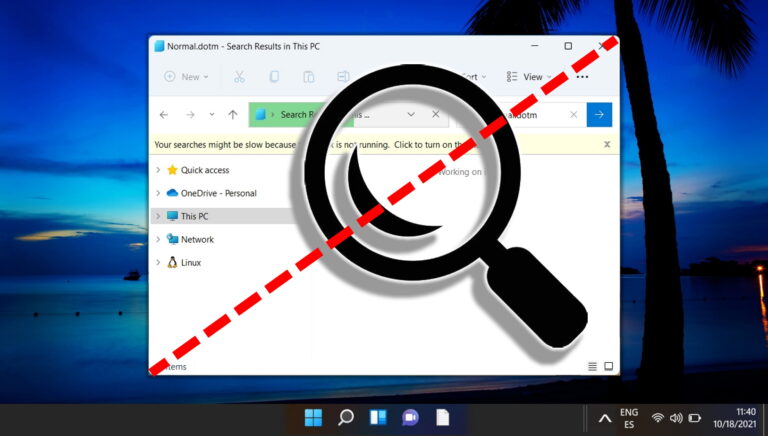 Как отключить поиск Windows в Windows 11
