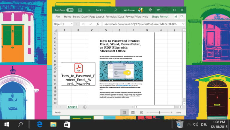 Как вставить PDF в электронную таблицу Excel