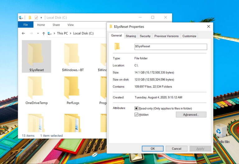 Папка $SysReset в Windows 10: что это такое и как ее удалить