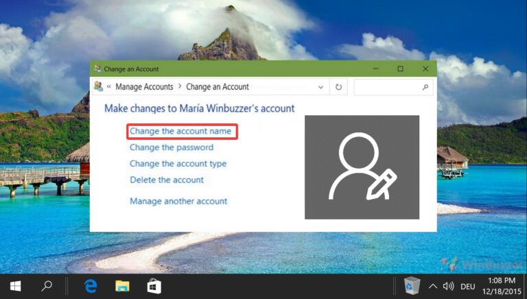 Как изменить имя пользователя/имя учетной записи в Windows 10