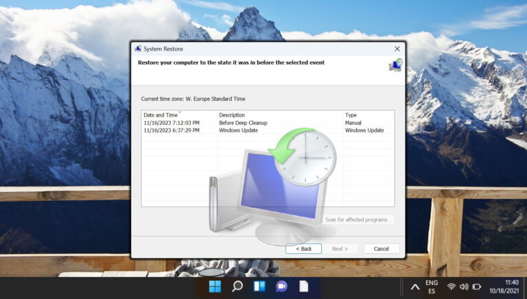 Как использовать восстановление системы в Windows 11